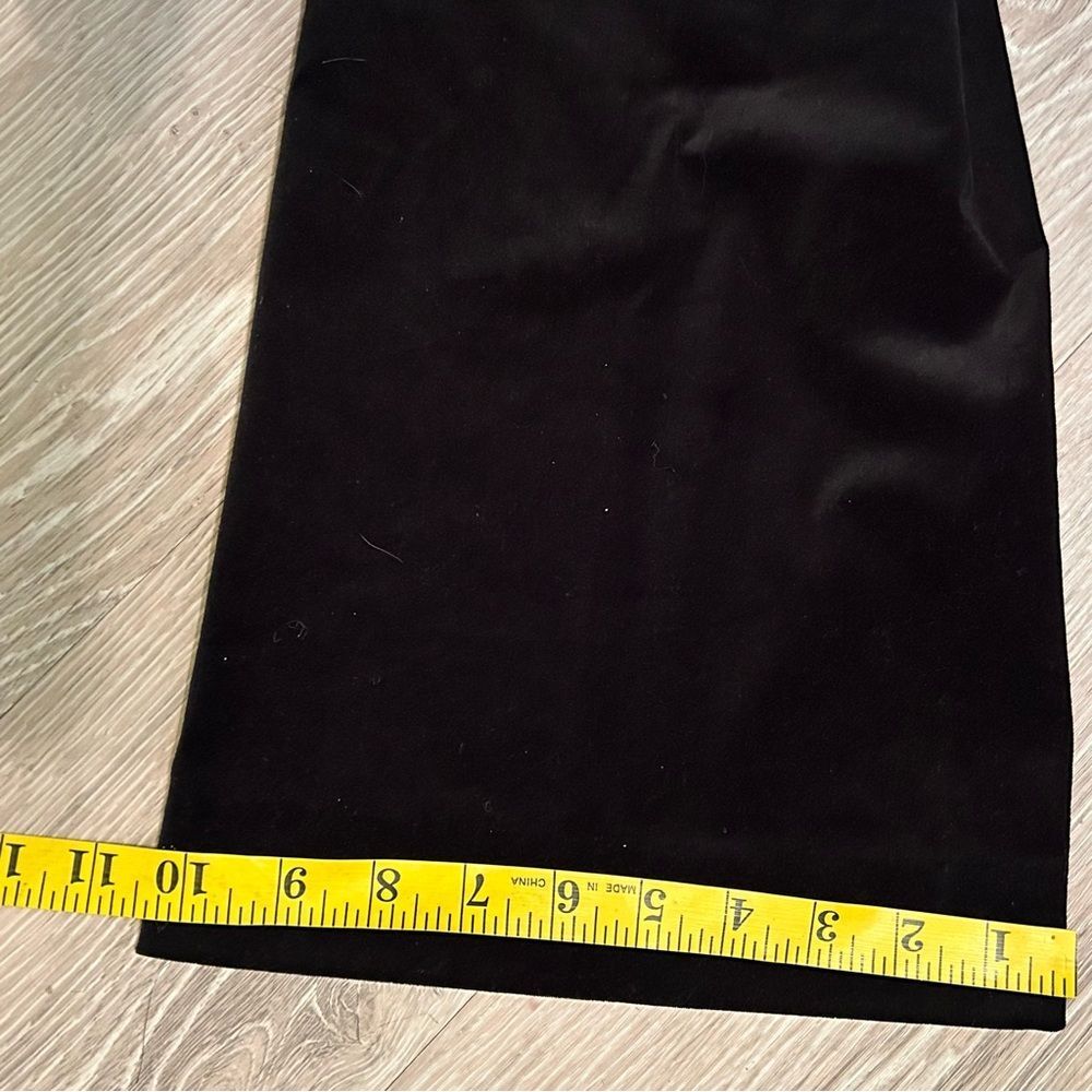 Ann Taylor Black Velveteen Pants High Waist Wide Leg Straight Leg Trouser 8 - Picture 9 of 16